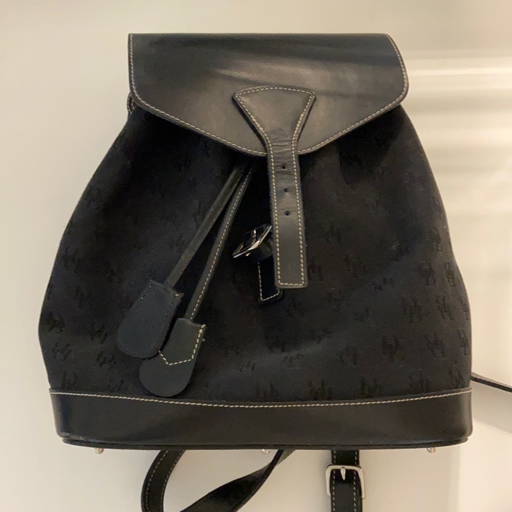 Black Dooney & Bourke Leather Backpack Wallet Set